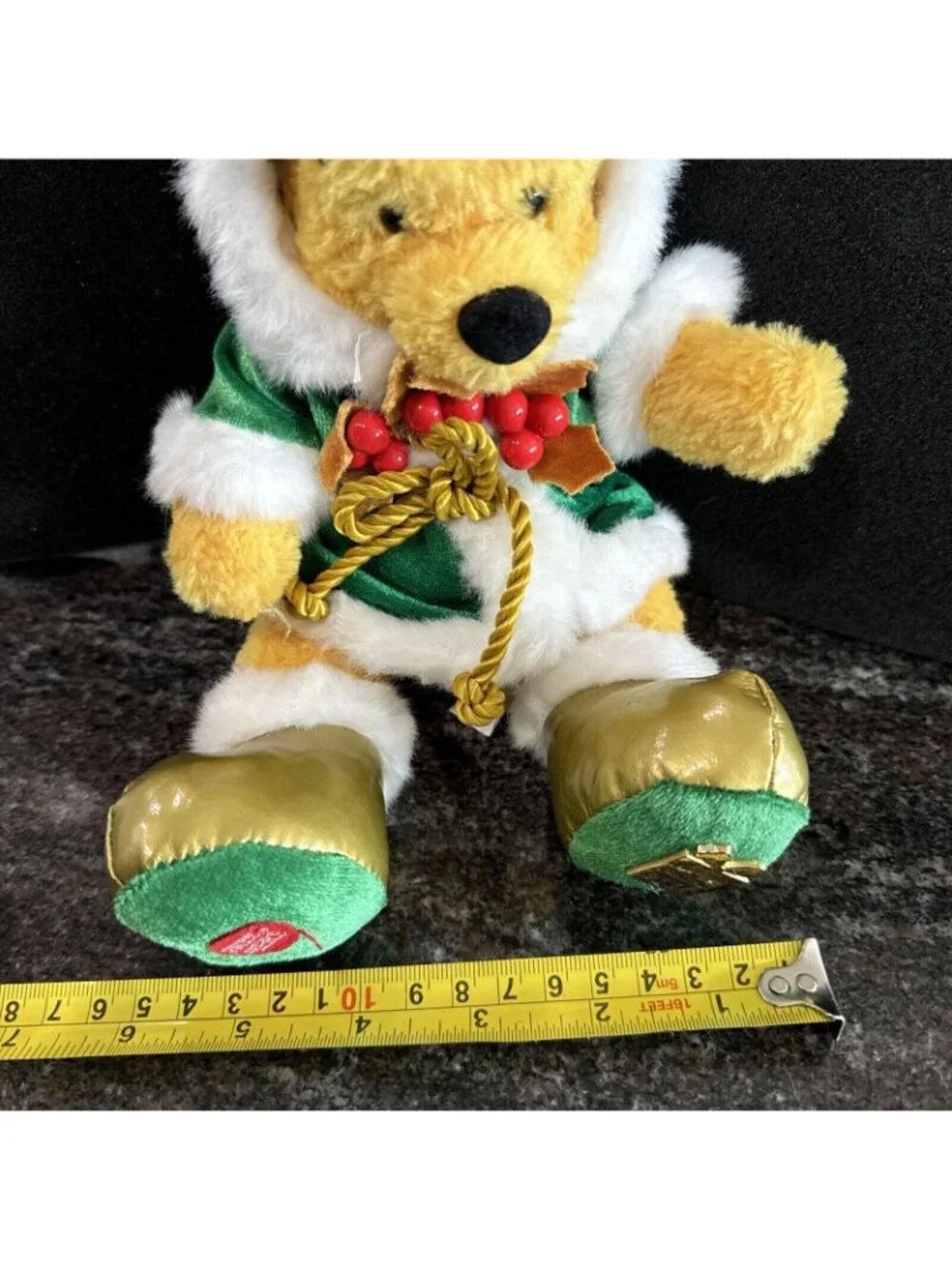Vtg Disney Winnie The Pooh 2005 Christmas Bean Bag Plush Holiday Outfit 10